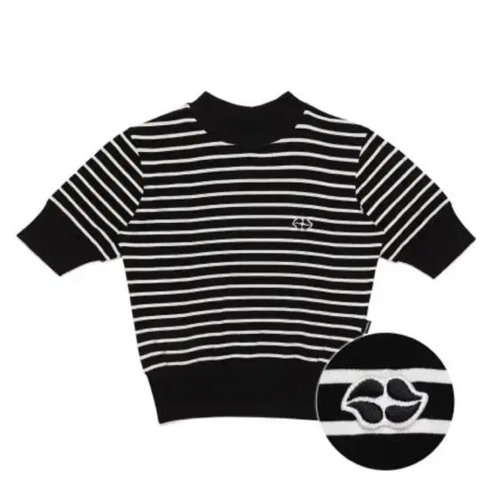 Charms HeartTripeLogoStripedCrop VahnPalette Black