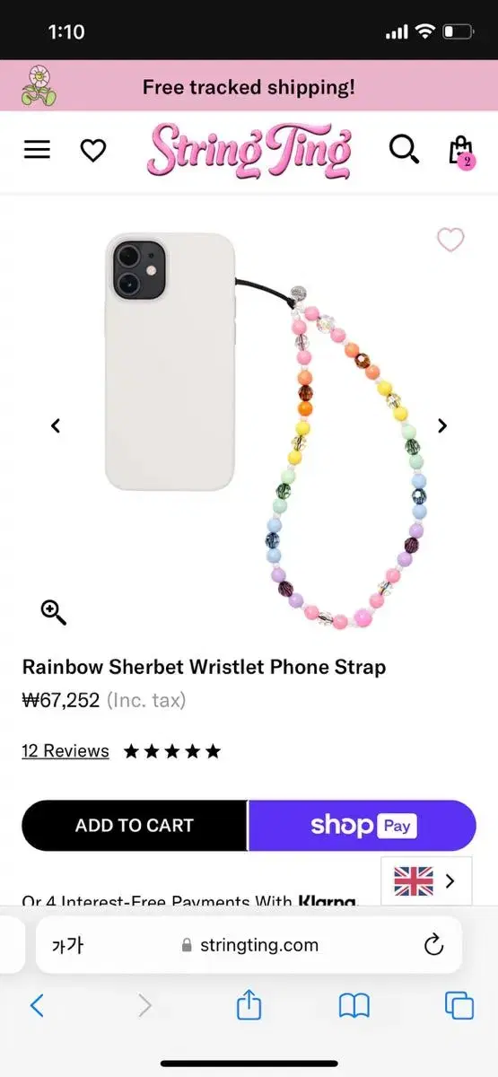 (정품)스트링팅 Rainbow sheebet phone Strap