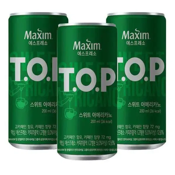 무료배송-맥심 T.O.P 스위트아메리카노 200ml 60개 티오피 캔커피