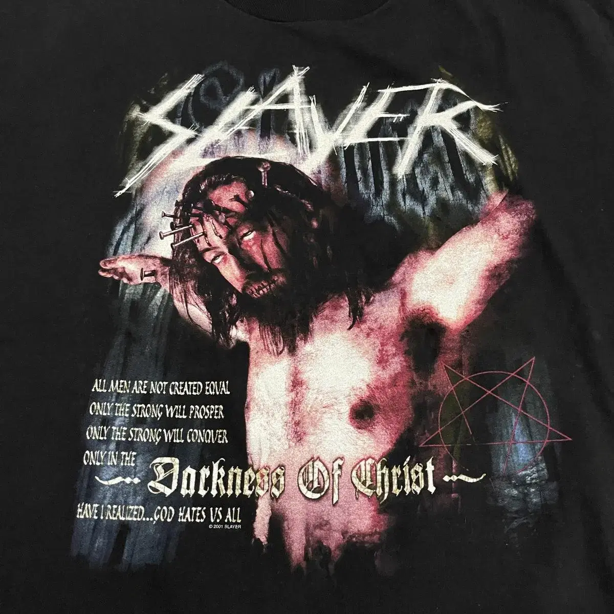 2001 빈티지 Slayer 'God hates us all' 밴드티셔츠