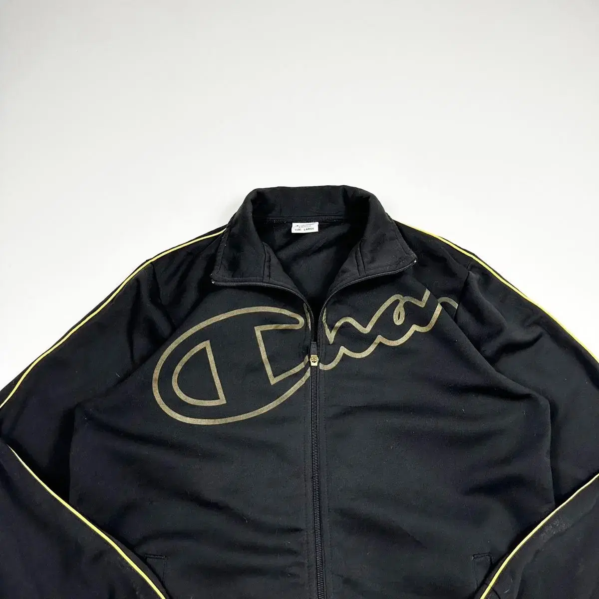 Champion Black Jersey Track Top Jacket (XL)