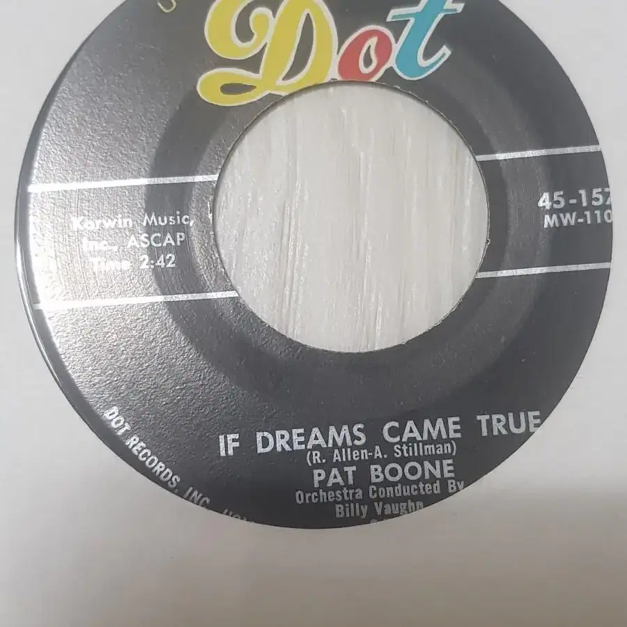 올드팝 팻분 Pat Boone 미국반오리지널 7인치싱글 바이닐 vinyl