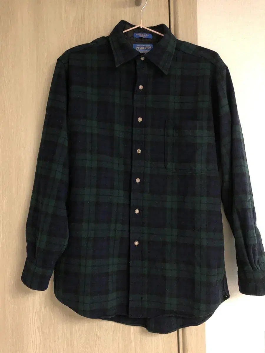 Pendleton Blackwatch Tartan Check Wool Flannel Shirt M