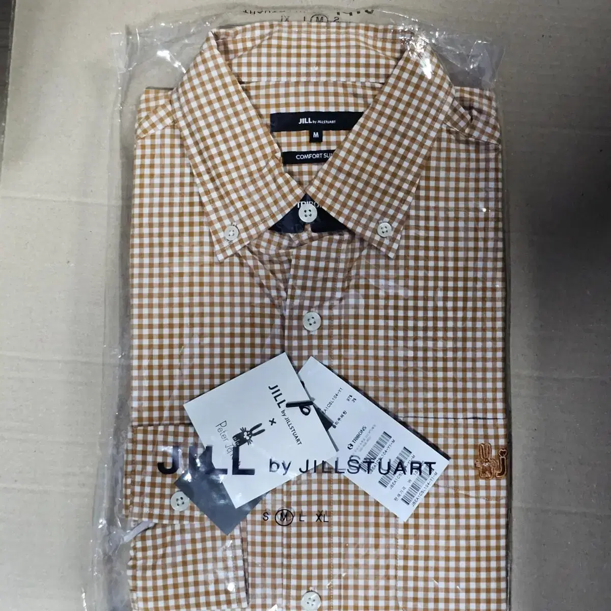 Jil Stuart Peterson Men's Shirt Check Long Sleeve Size M Unsealed