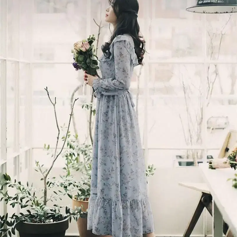 밀크코코아 Emily flower long dress (M size)