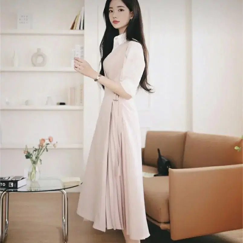 밀크코코아 pink lab dress(free size)