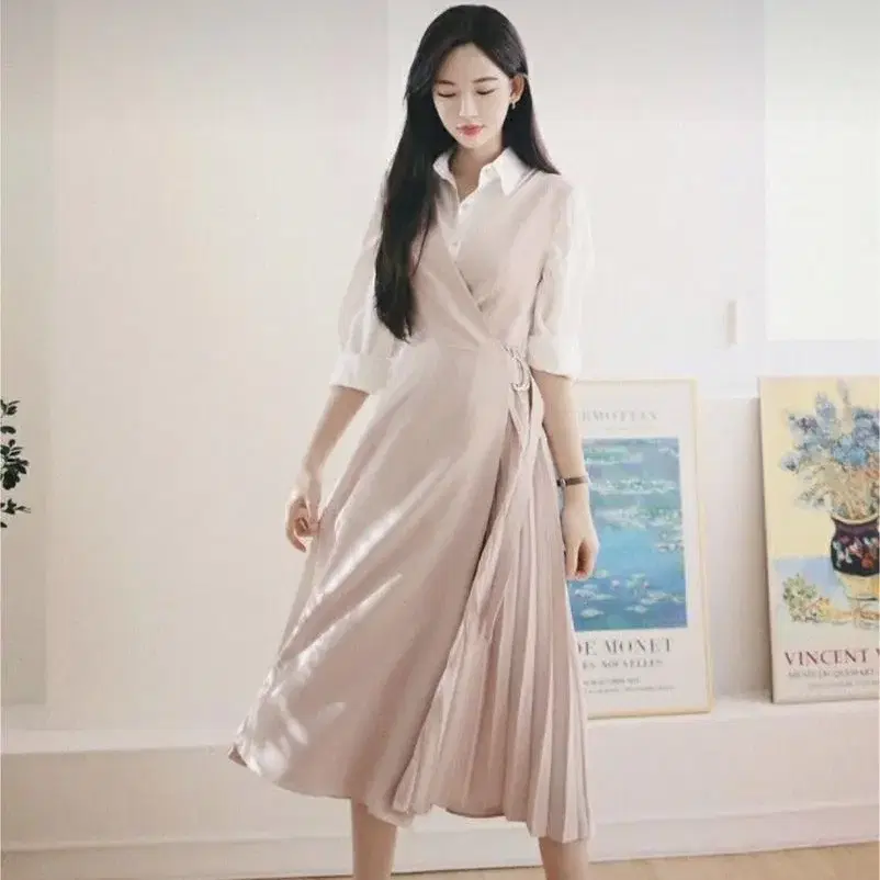 밀크코코아 pink lab dress(free size)