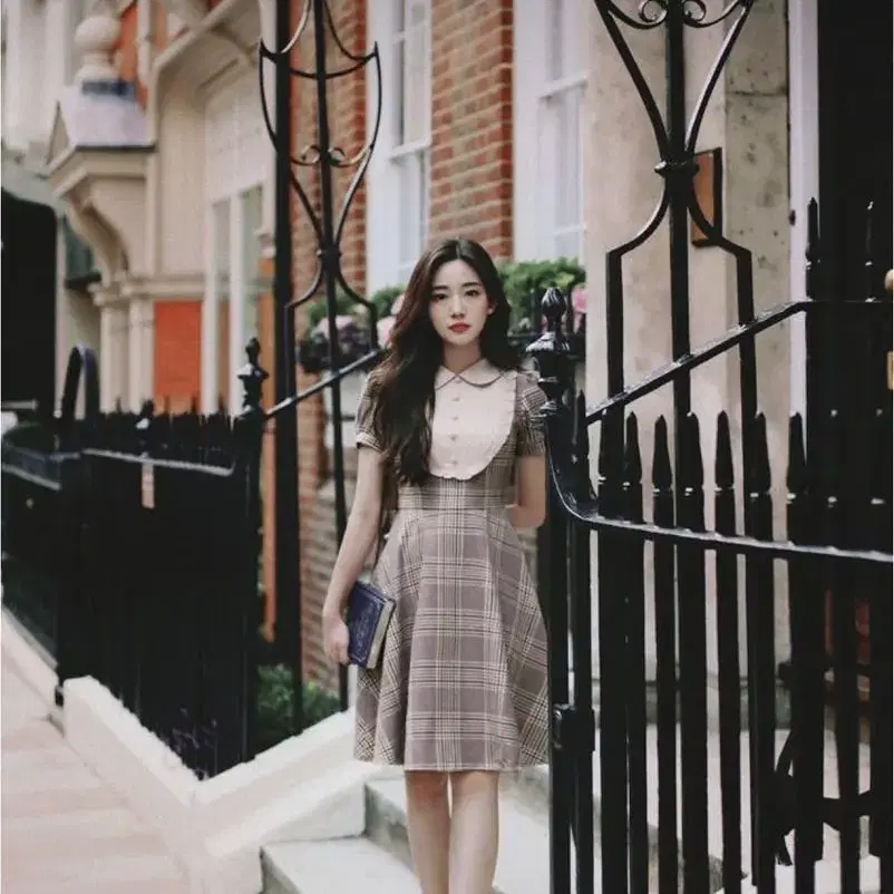 밀크코코아 bronte check dress (L size)