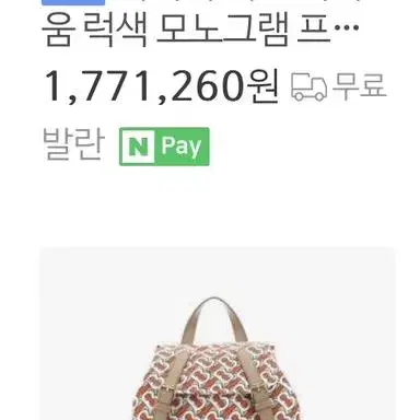 버버리) 레드 미디움 럭색 모노그램