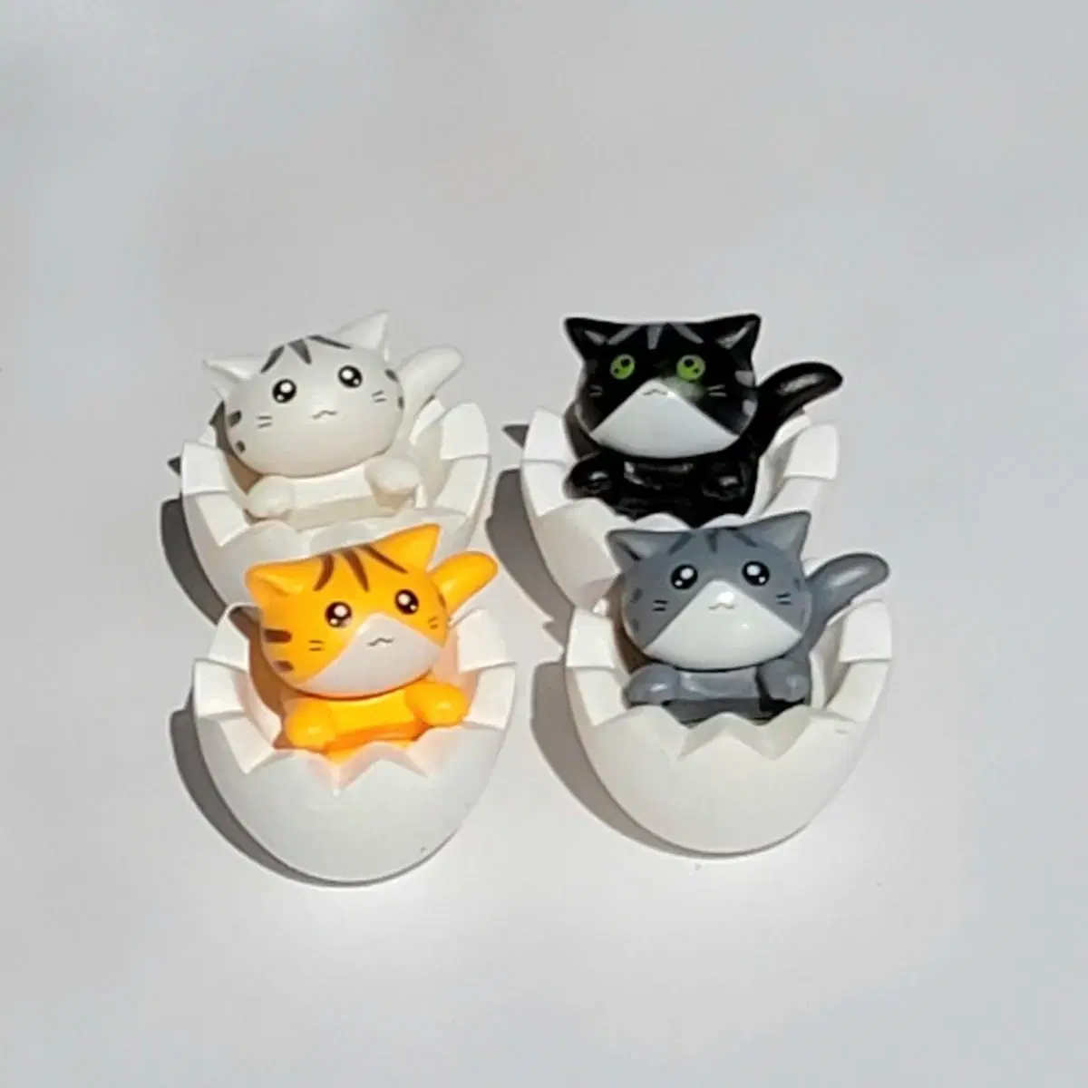 Complete Set of 4 Egg Cat Figures