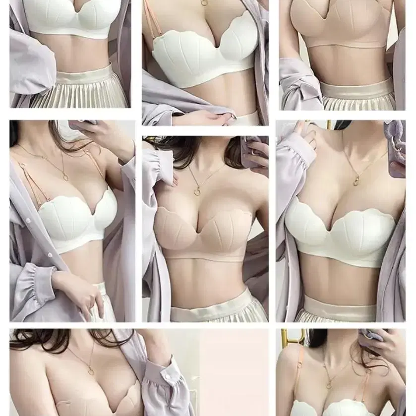 여성 뽕 브라 노와이어 브래지어 깔끔한 디자인 볼륨업 속옷