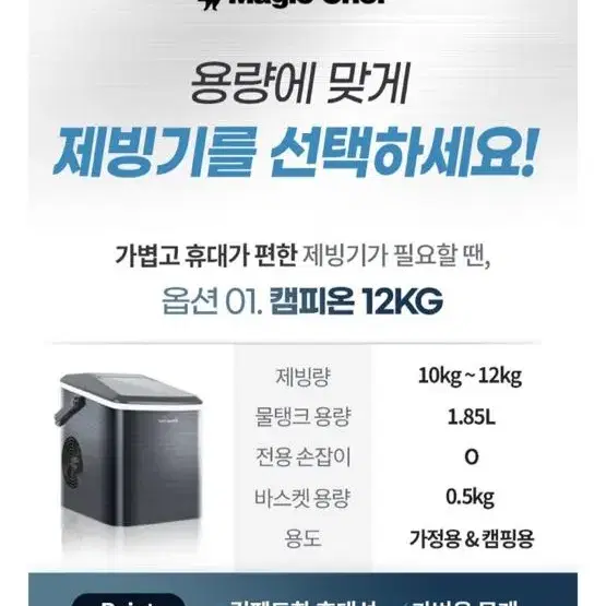 매직쉐프 캠피온 12kg 제빙기