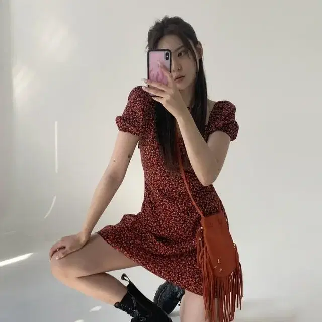 루루서울 Red Pansy Dress #루루서울,#원피스 on Bunjang Global