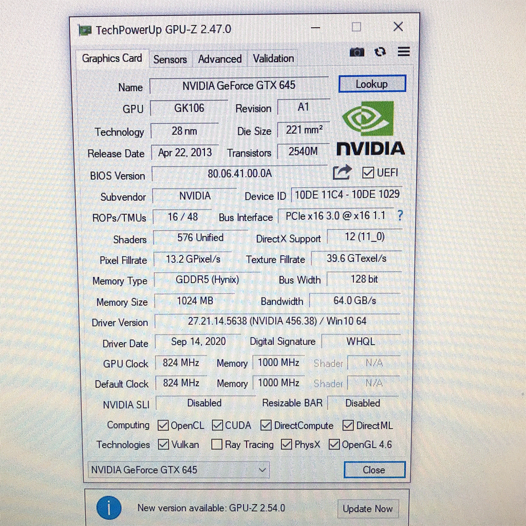 NVIDIA 지포스 GTX 645 1G 그래픽카드