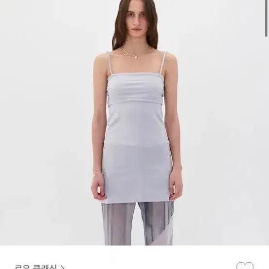 로우클래식 velvet sleeveless top silver