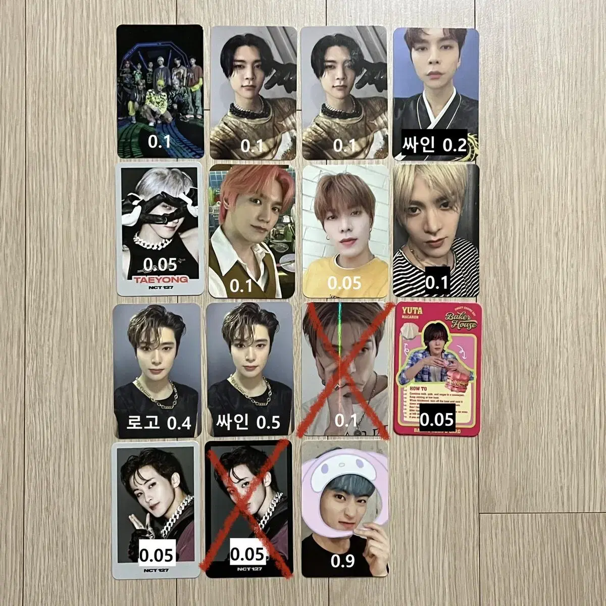 NCT127 johnny taeyong yuta jaehyun mark Photocard