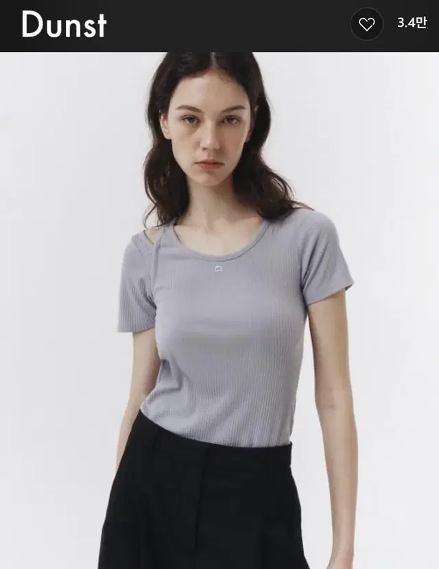 던스트 DUNST CUT-OUT T-SHIRT BLUE_UDTS3B2