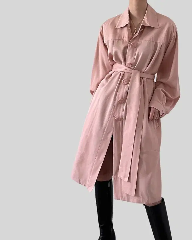 (Christian Dior)light pink wool long coa