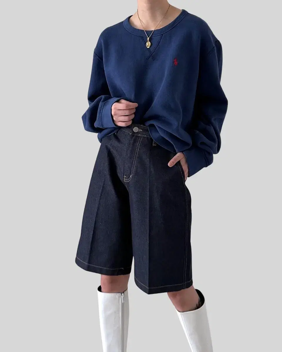 (POLO RALPH LAUREN)blue cotton sweatshir