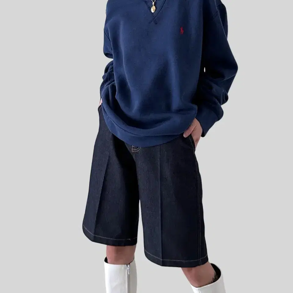 (POLO RALPH LAUREN)blue cotton sweatshir