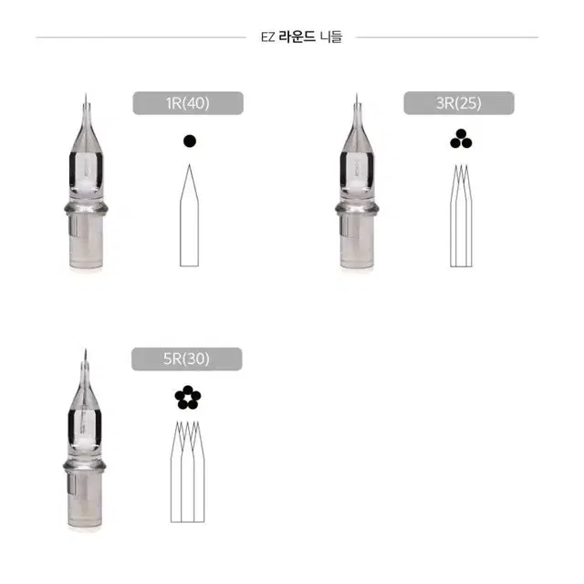 1R(40) EZ레볼루션니들 1박스20개입 1R.3R .5R 반영구 디지