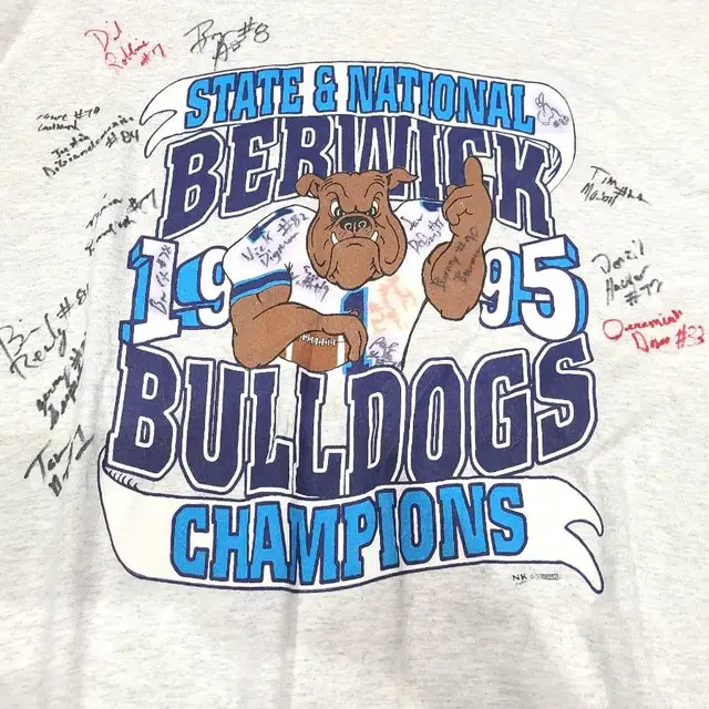 1995 BERWICK BULLDOGS 챔피언스 싸인 티셔츠