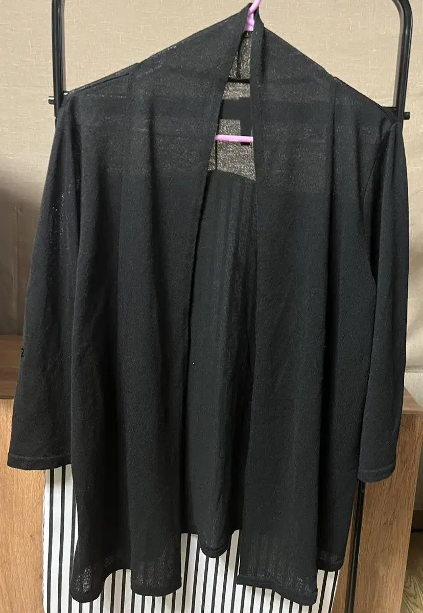 [55] Women's See-Through Cardigan Black