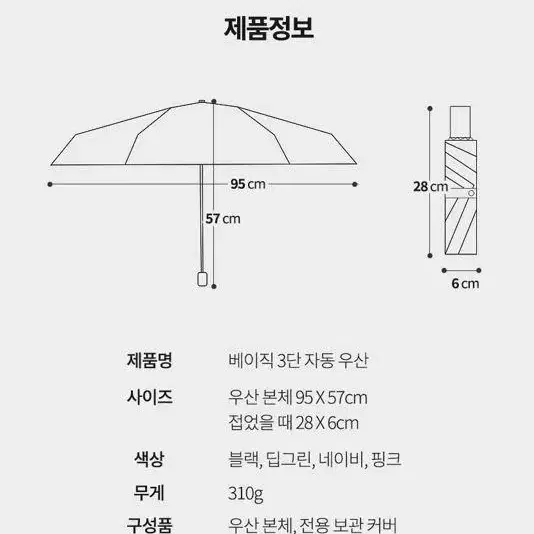 [1+1=2개 무료배송] 3단자동우산 접이식우산 고급 골프양산 UV양산