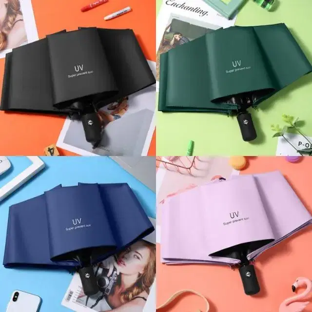 [1+1=2 Free Shipping] 3-Stage Automatic Umbrella Folding Umbrella Luxury Golf Umbrella UV Yangshan