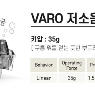 [미개봉 새상품] VARO V108 키보드 저소음 백축(35g)