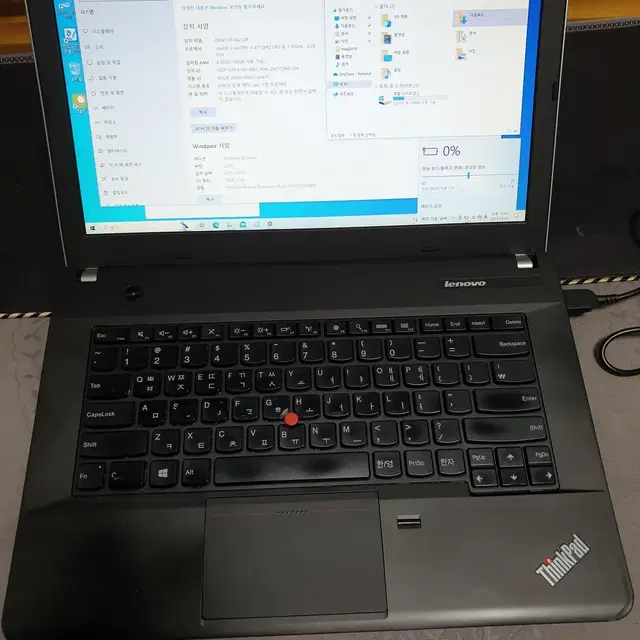 노트북부품용 레노버E440 i7 4712 램8g 240g 액정되다안되다함