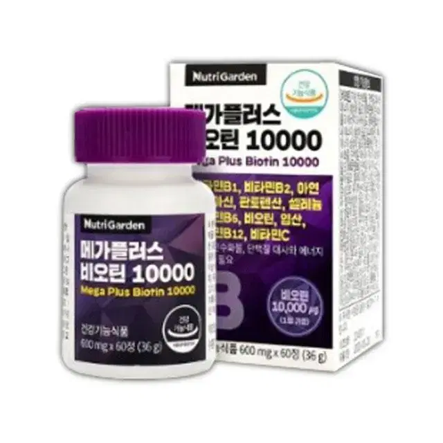 지친 하루를 위해 메가플러스 비오틴10000 600mg x 60정