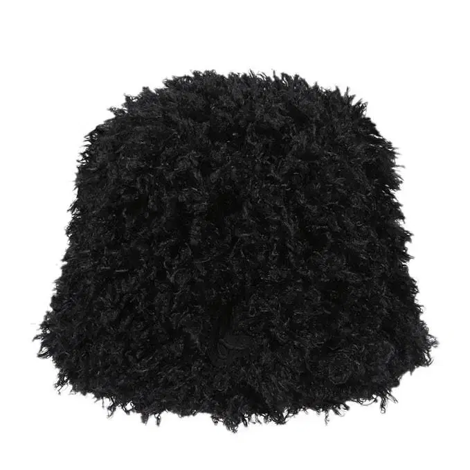 써틴머스 EMBLEM FAUX FUR BUCKET HAT