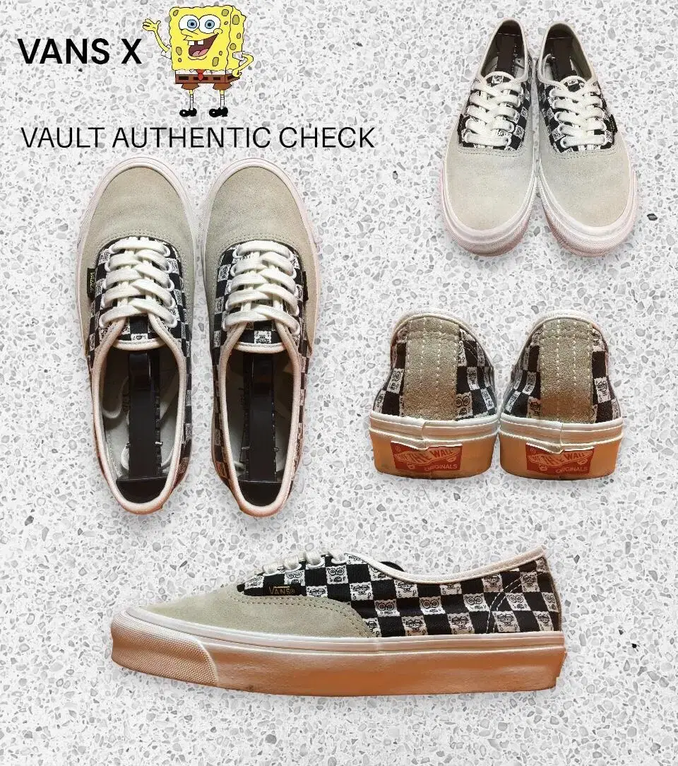 [245mm] 반스 볼트 X 스폰지밥 어센틱 체커 Vans