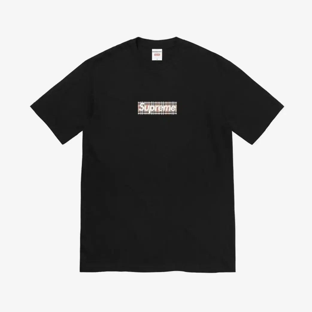 [L] Supreme x Burberry Box Logo T-shirt Black New