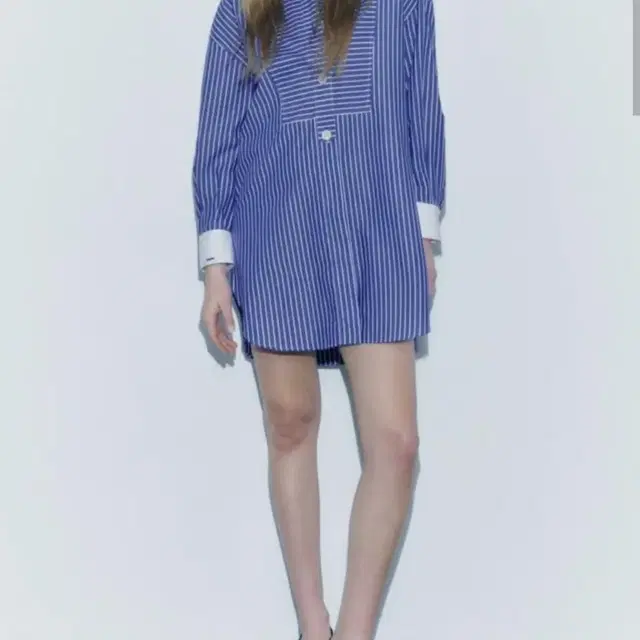 자라 ZARA 스트라이프 오버핏 셔츠