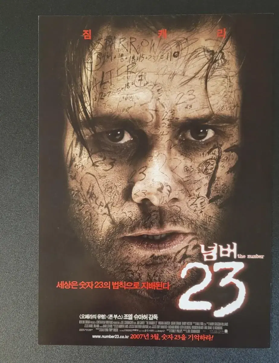 [영화팜플렛] 넘버 23 전단지 (2007) 짐캐리 버지니아매드슨