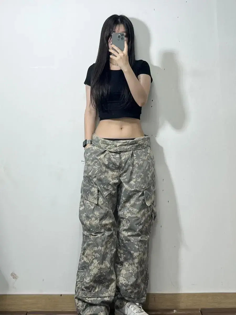 US Army Camo Cargo Cotton Trousers 35