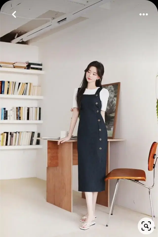 밀크코코아 Navy denim dress (M size)