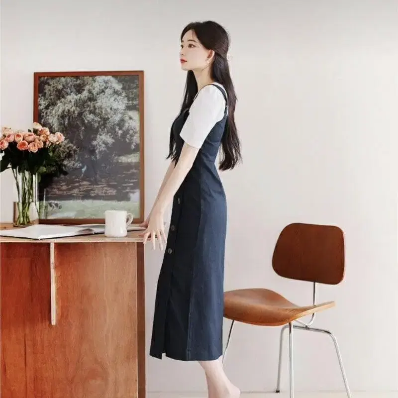 [새상품/택있음] 밀크코코아 Navy denim dress (M size