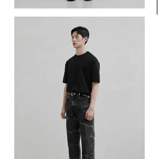 브랜디드   51029 KURABO BLACK MARBLE JEANS [