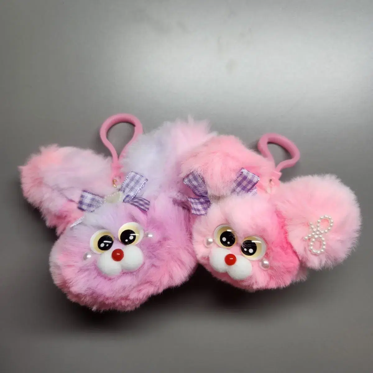 Pink bunny,teddy bear keyring