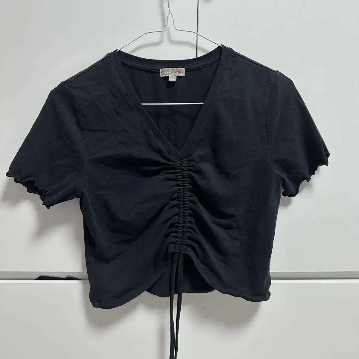 SPAO crop-top with shirring