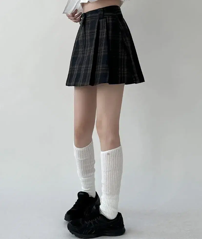 Gaeul Winter Skirt Miniskirt Wool Check Pleated Skirt M