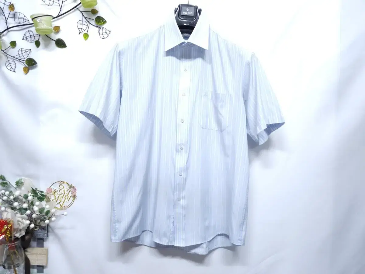 1793_Lanceti Men's Striped Short Sleeve Shirt No. 100