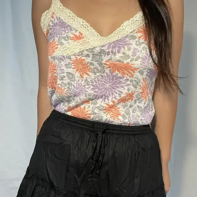 vintage flower sleeveless top