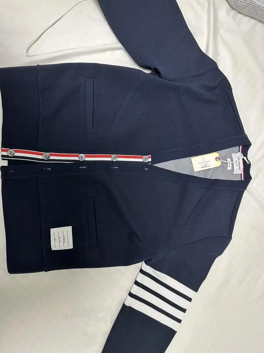 Thom Browne Cardigan Navy 4-Bar Pique