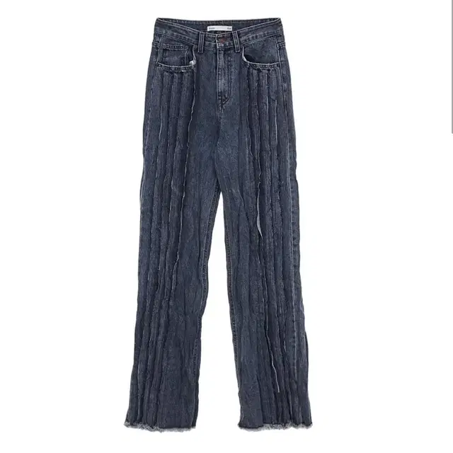 마뗑킴 CRINKLE DENIM PANTS IN BLUE