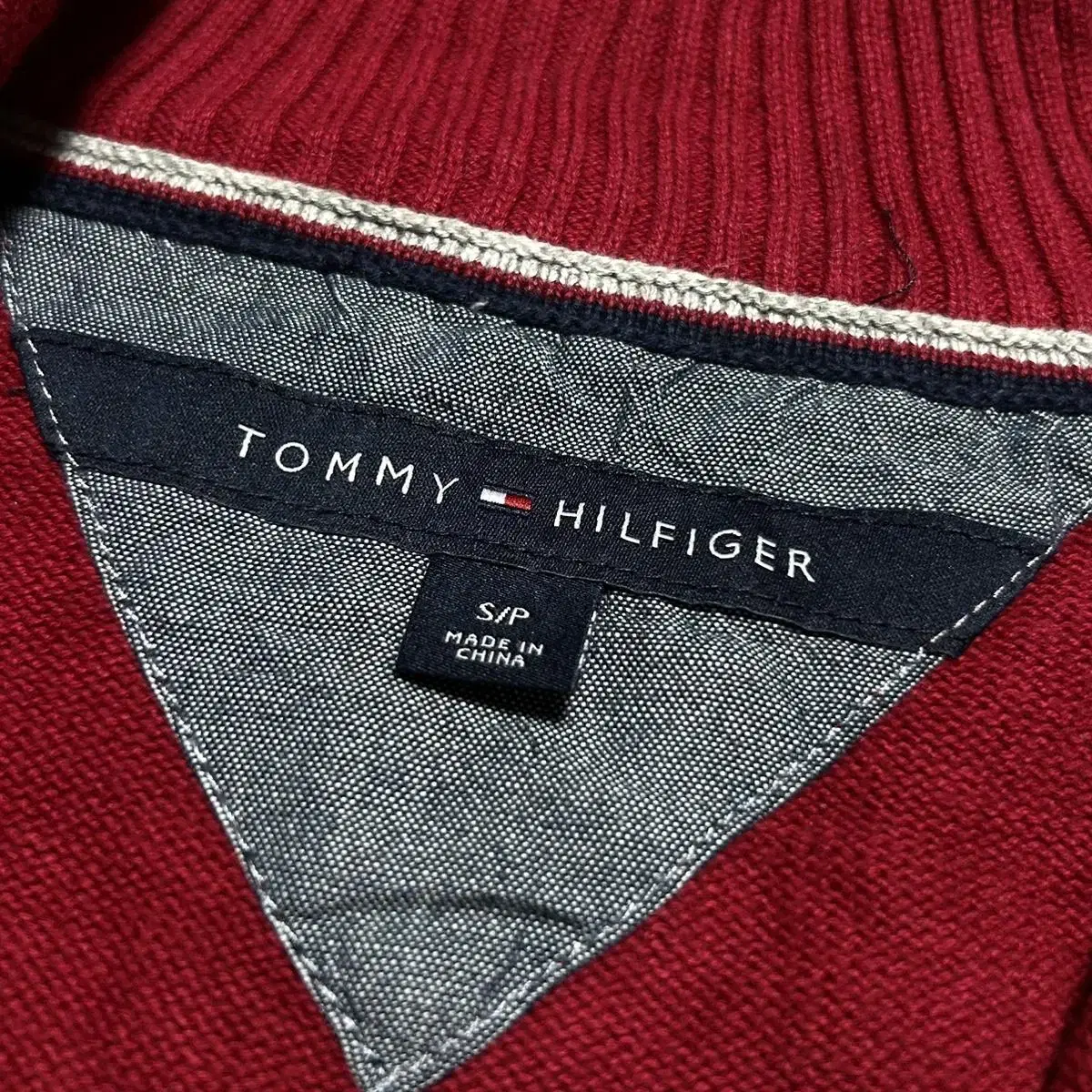 [ S ] Tommy 타미힐피거 반집업 코튼 니트