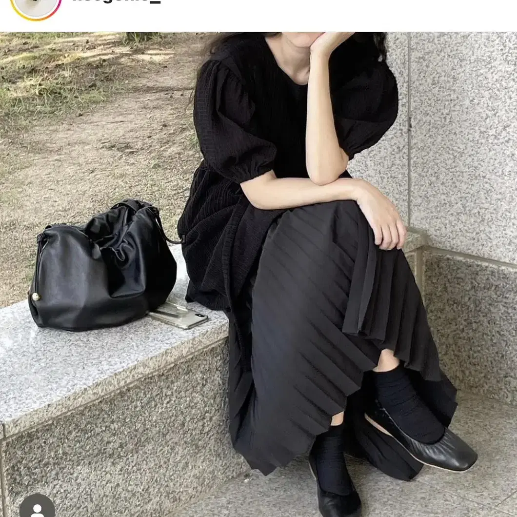 유노이아 long pleats skirt